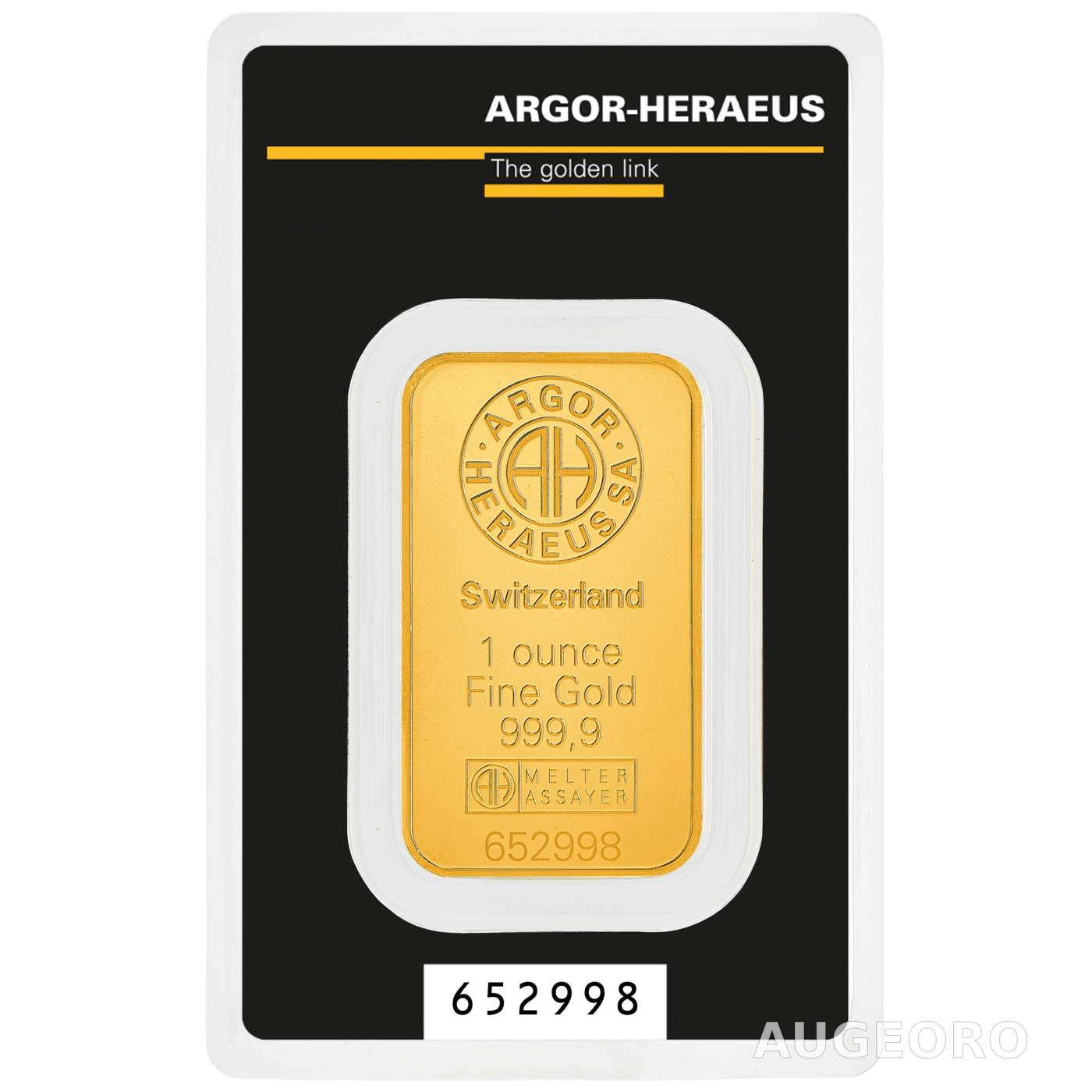 Lingotto d'oro Argor-Heraeus KINEBAR da 1 oncia
