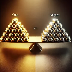 DALL·E-2025-03-08-11.31.25-Unimmagine-bilanciata-che-confronta-loro-e-largento-come-investimenti.-Da-un-lato-una-pila-di-lingotti-doro-lucenti-con-un-bagliore-caldo.-Dalla-300x300